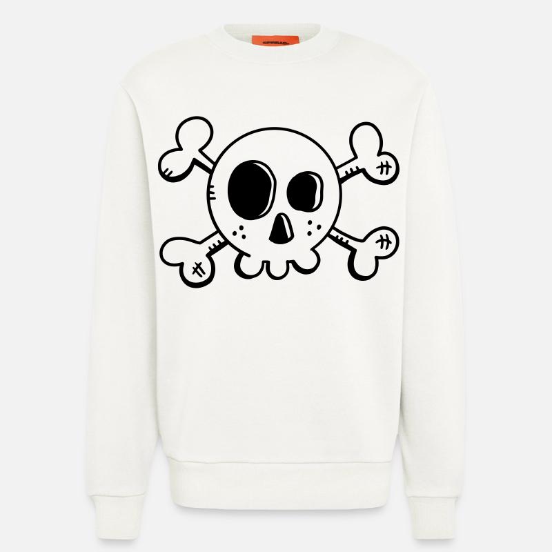 Comic Totenschädel - Schädel - Pirat - Skull - Sweatshirt - made by SPREAD - OFF WHITE