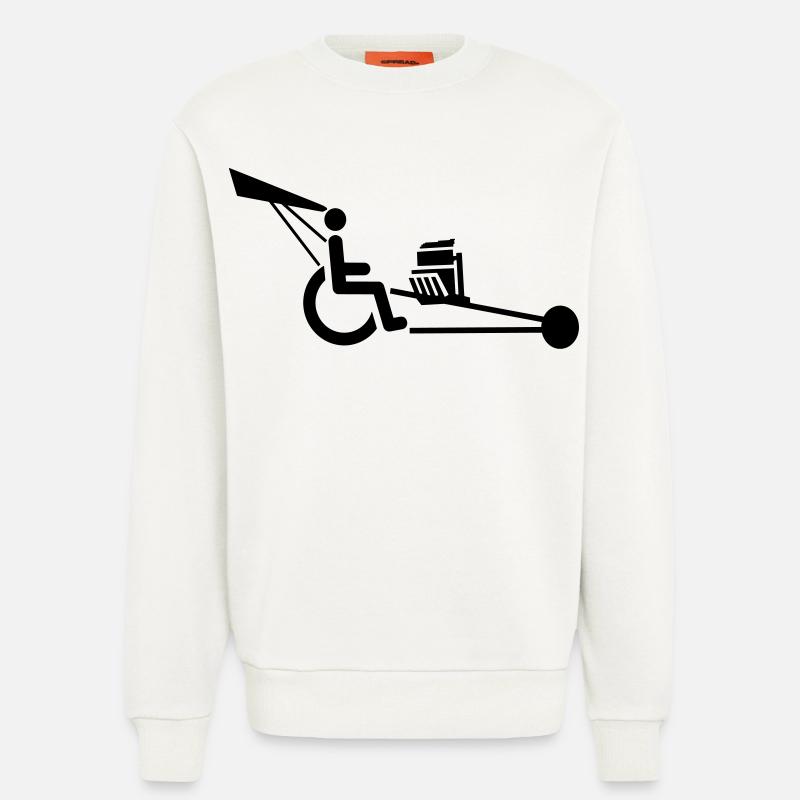 Bild eines Rollstuhls mit V8-Motor # - Sweatshirt - made by SPREAD - OFF WHITE