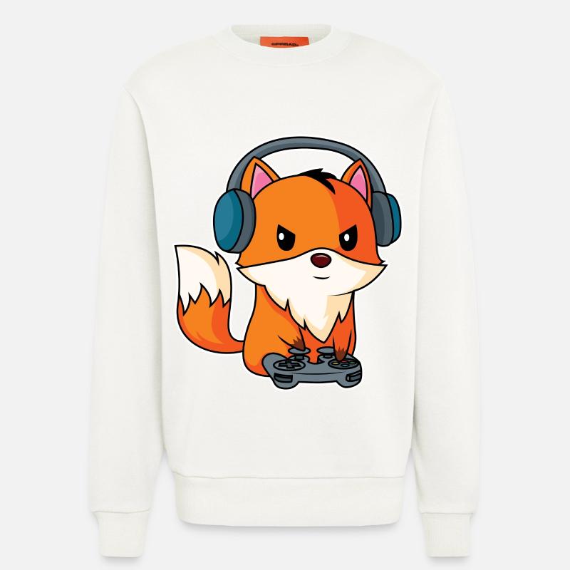 Gaming Fox - Conception Fox Player - Sweat bio décontracté fabriqué en UE - OFF WHITE