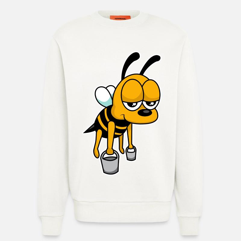 Worker bee - design - Sweatshirt - made by SPREAD  - OFF WHITE