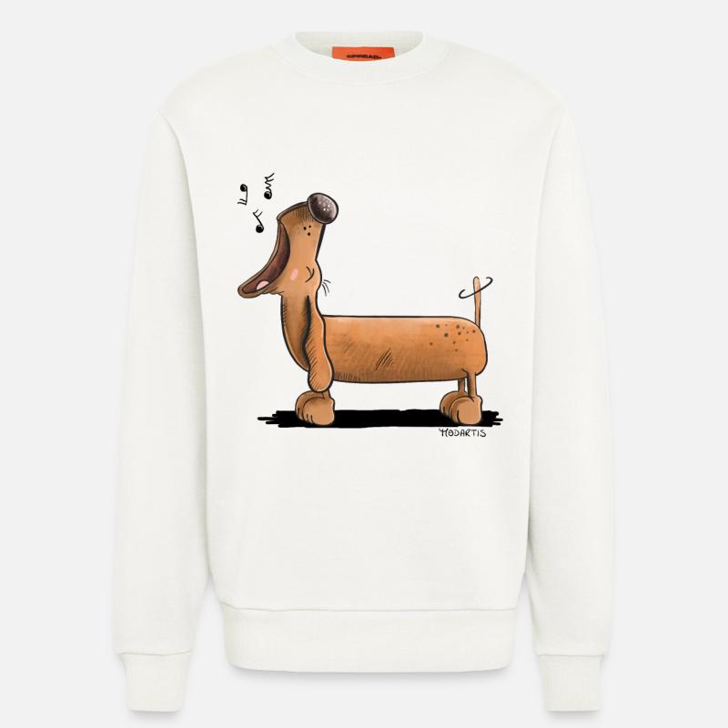 Jaulender Dackel - Dachshund - Comic - Sweatshirt - made by SPREAD  - OFF WHITE