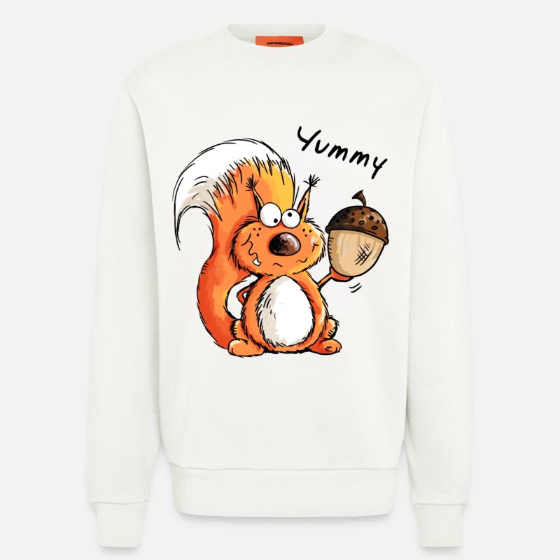 Yummy Eichhörnchen - Tier - Tiere - Comic - Sweatshirt - made by SPREAD  - OFF WHITE
