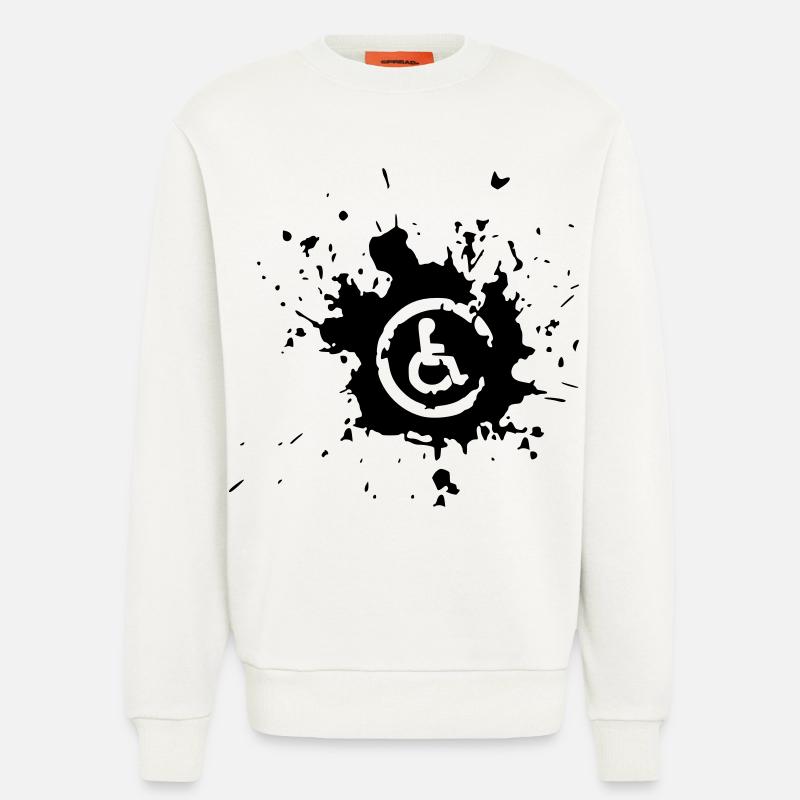 Bild Rollstuhl Behinderte Farbspritzer * - Sweatshirt - made by SPREAD  - OFF WHITE