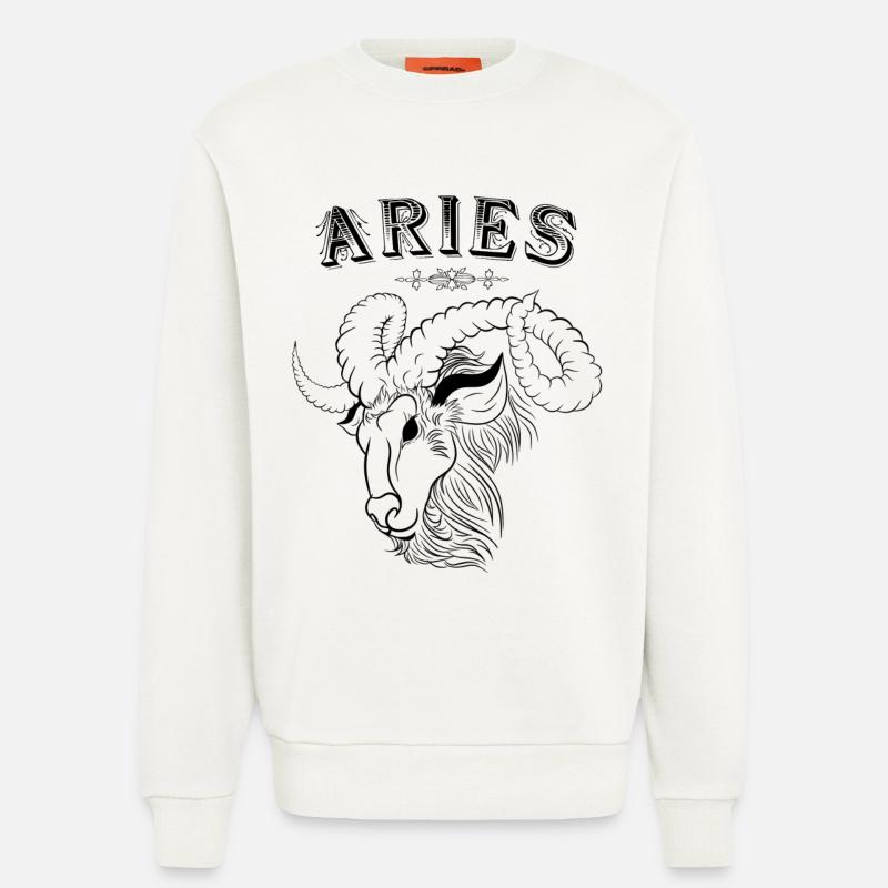 Aries Sternzeichen Widder - Sweatshirt - made by SPREAD  - OFF WHITE