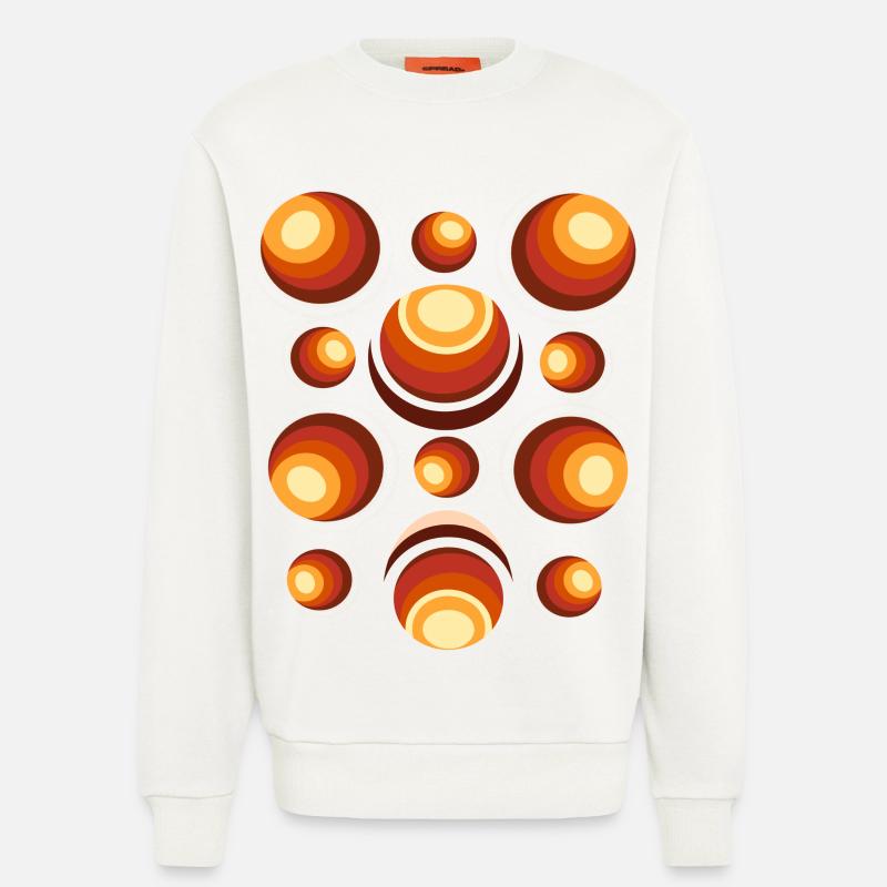 Retro Circle Pattern 70s Crescent - Sweatshirt - made by SPREAD - OFF WHITE