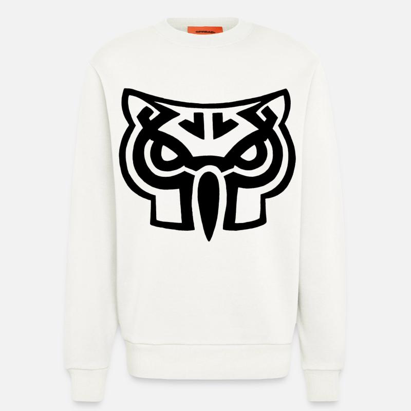 Schwarzer Eulenkopf - Sweatshirt - made by SPREAD  - OFF WHITE