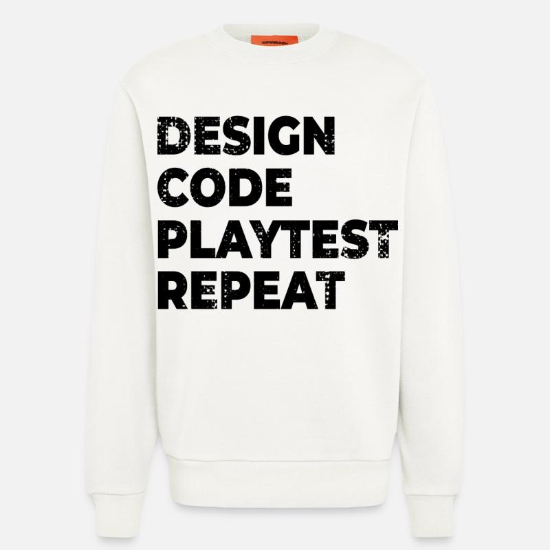 Design Code Spieltest Wiederholung - Sweatshirt - made by SPREAD  - OFF WHITE