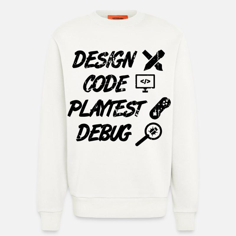 Design Code Playtest Debug - Sweatshirt - made by SPREAD  - OFF WHITE