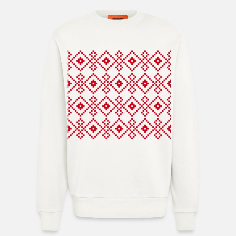 Weihnachtlicher einfarbiger Pullover (rot) - Sweatshirt - made by SPREAD  - OFF WHITE