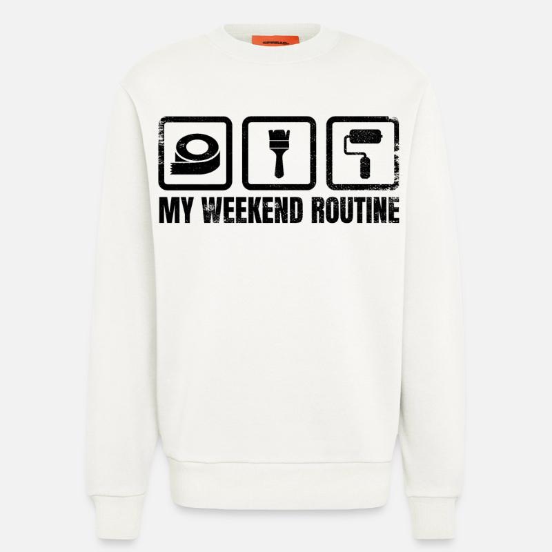 Painter Weekend Routine - Sweatshirt - made by SPREAD  - OFF WHITE