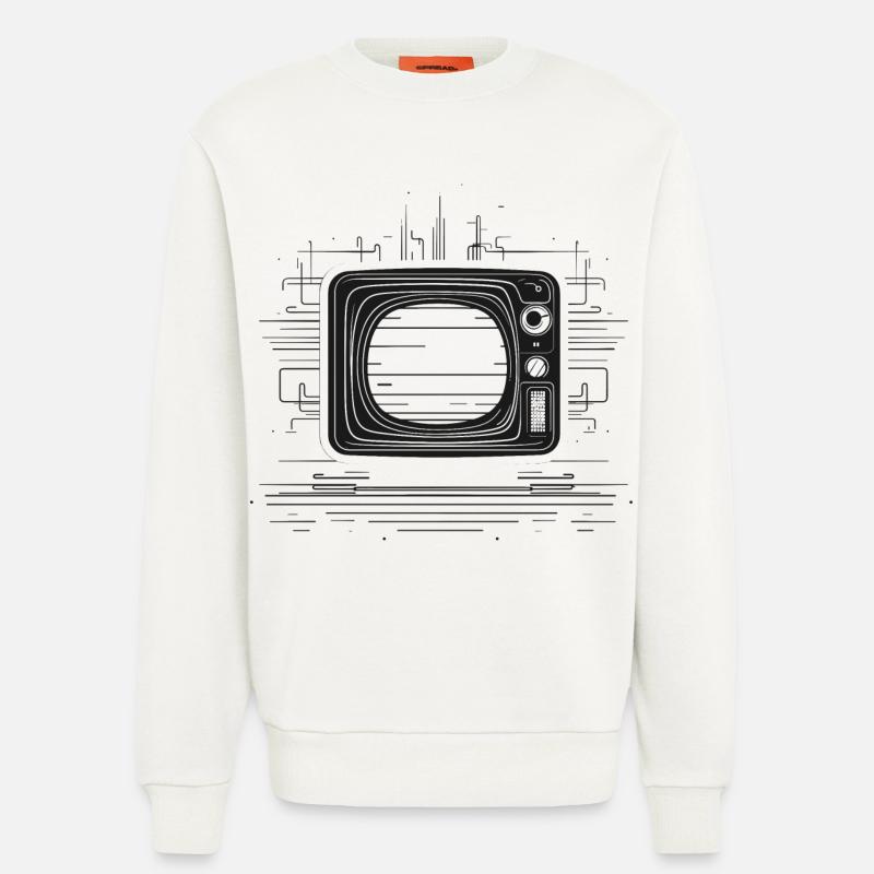 Retro TV Zeichnung - Sweatshirt - made by SPREAD - OFF WHITE