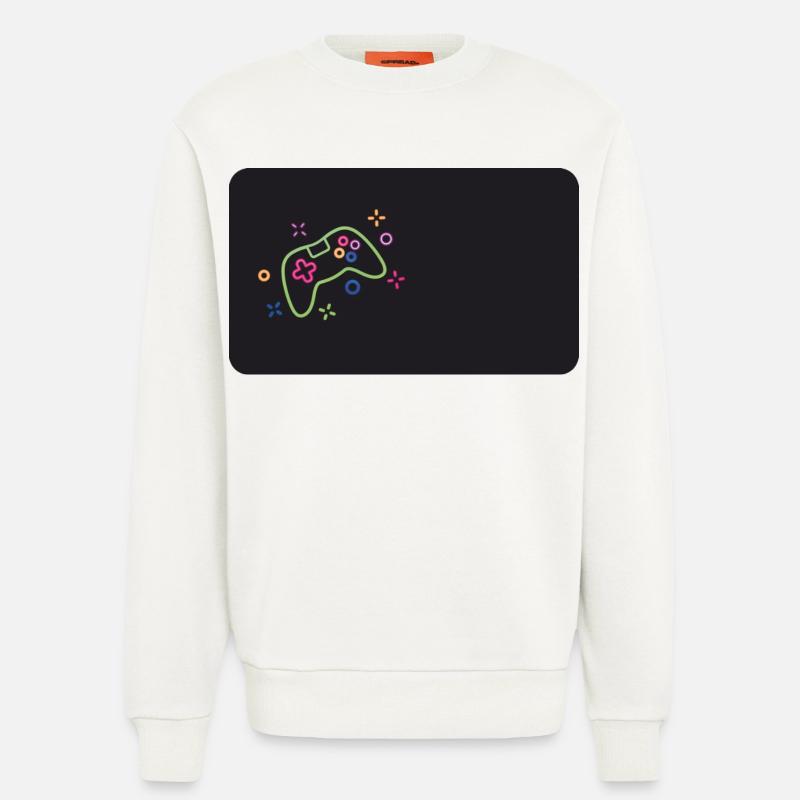 Bunter Spielecontroller auf schwarzem Hintergrund - Sweatshirt - made by SPREAD  - OFF WHITE
