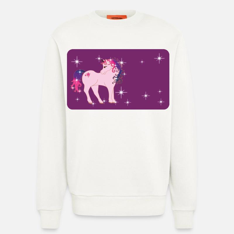 Fantasy Einhorn mit Sternchen - lila  - Sweatshirt - made by SPREAD  - OFF WHITE