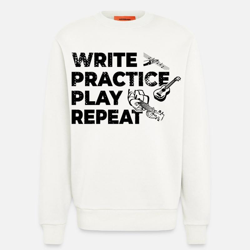 Writing, practicing, playing, repeating - Sweatshirt - made by SPREAD  - OFF WHITE