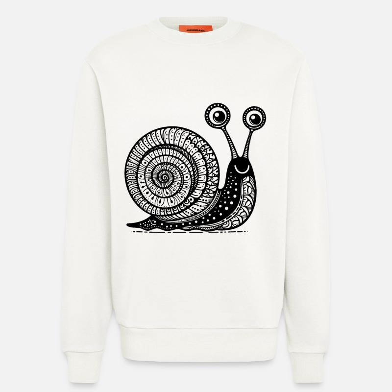 Snail's Pace: Langsame und stetige Zen-Kunst - Sweatshirt - made by SPREAD  - OFF WHITE
