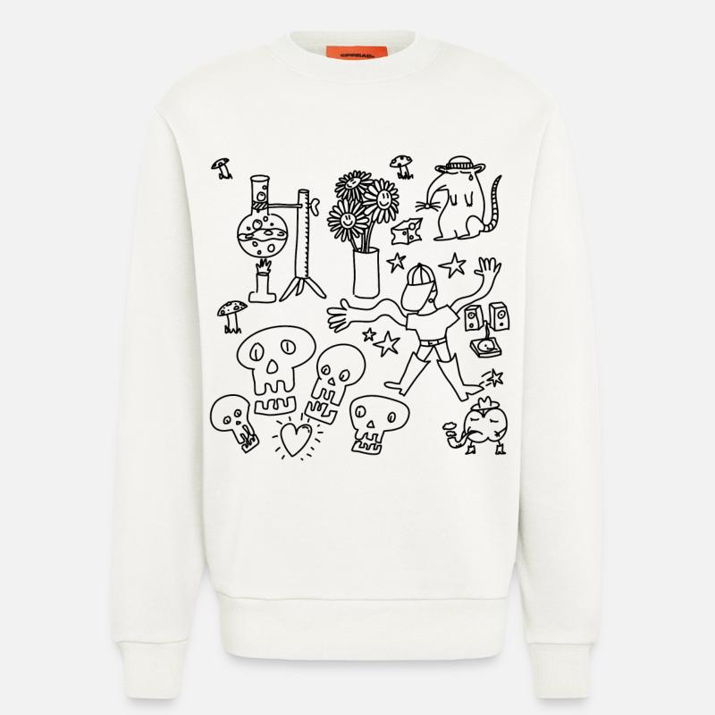 Kritzeln oder nach Hause gehen - Sweatshirt - made by SPREAD  - OFF WHITE