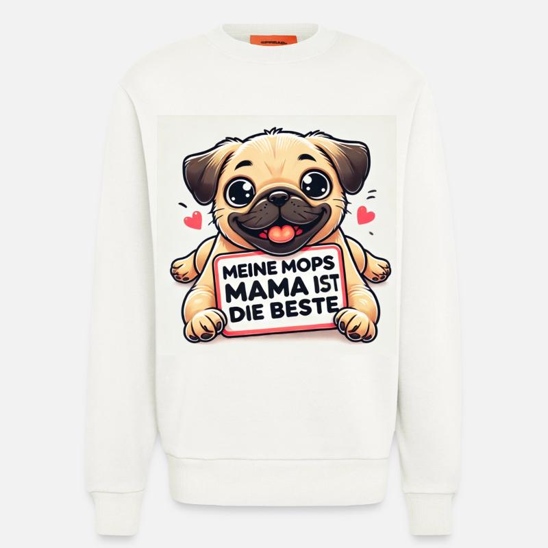 Lustiger Hund mit Kinder Botschaft - Sweatshirt - made by SPREAD  - OFF WHITE