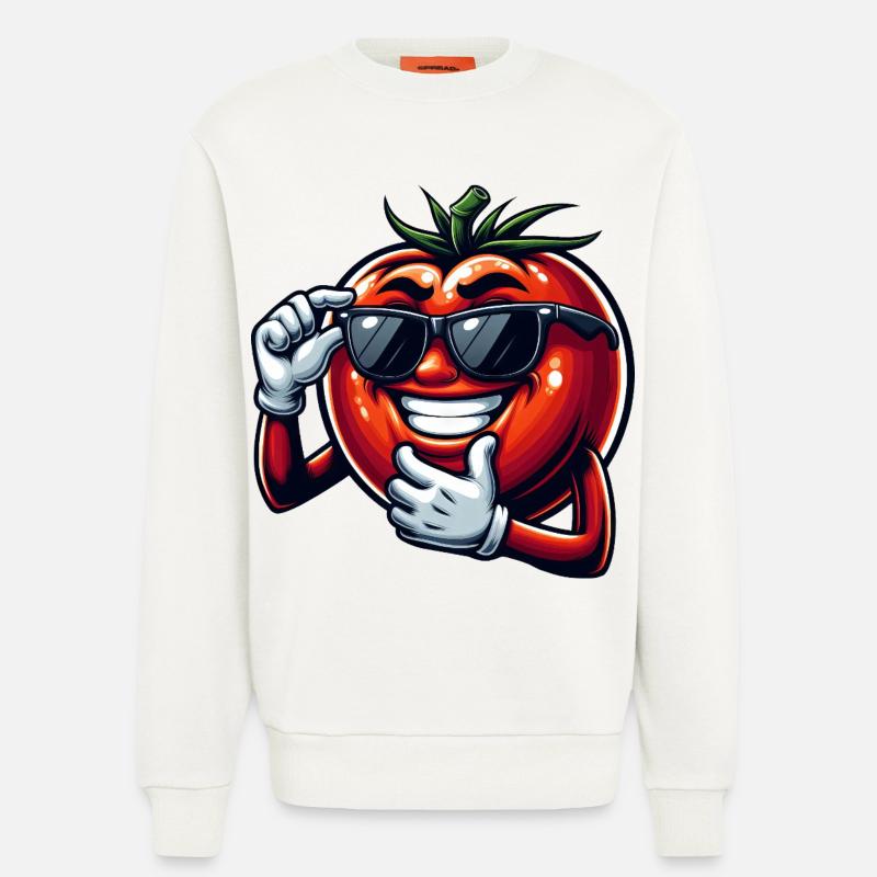Coole Tomate mit Sonnenbrille Sommer Eitelkeit - Sweatshirt - made by SPREAD  - OFF WHITE