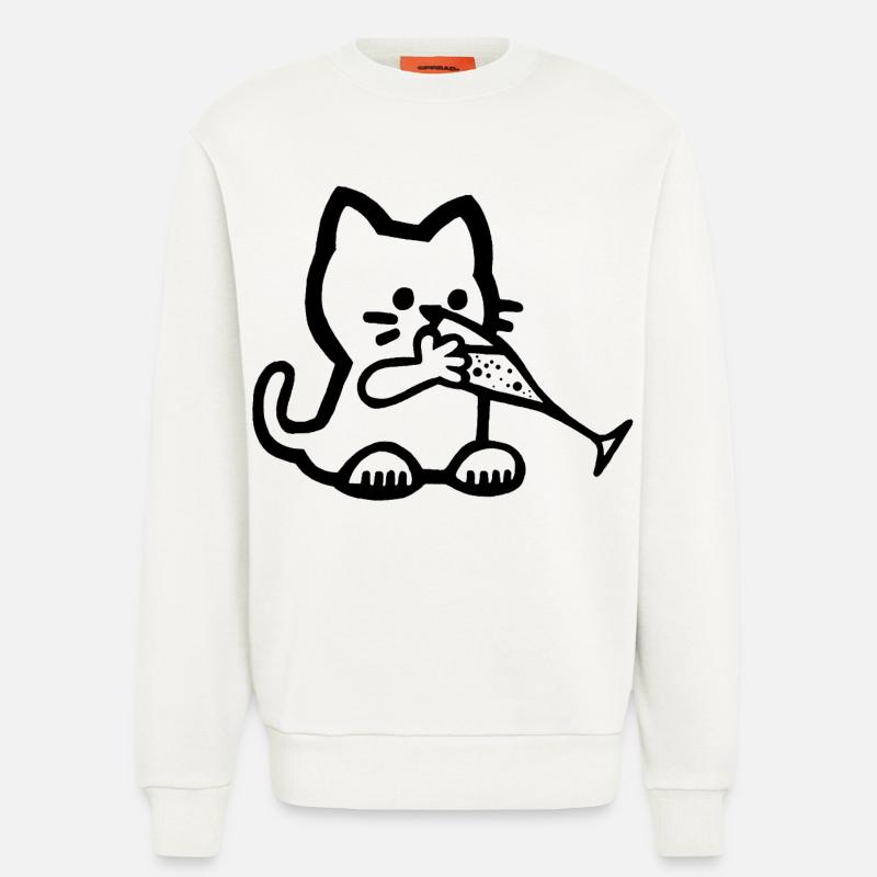 Durstiges Kätzchen - Sweatshirt - made by SPREAD  - OFF WHITE