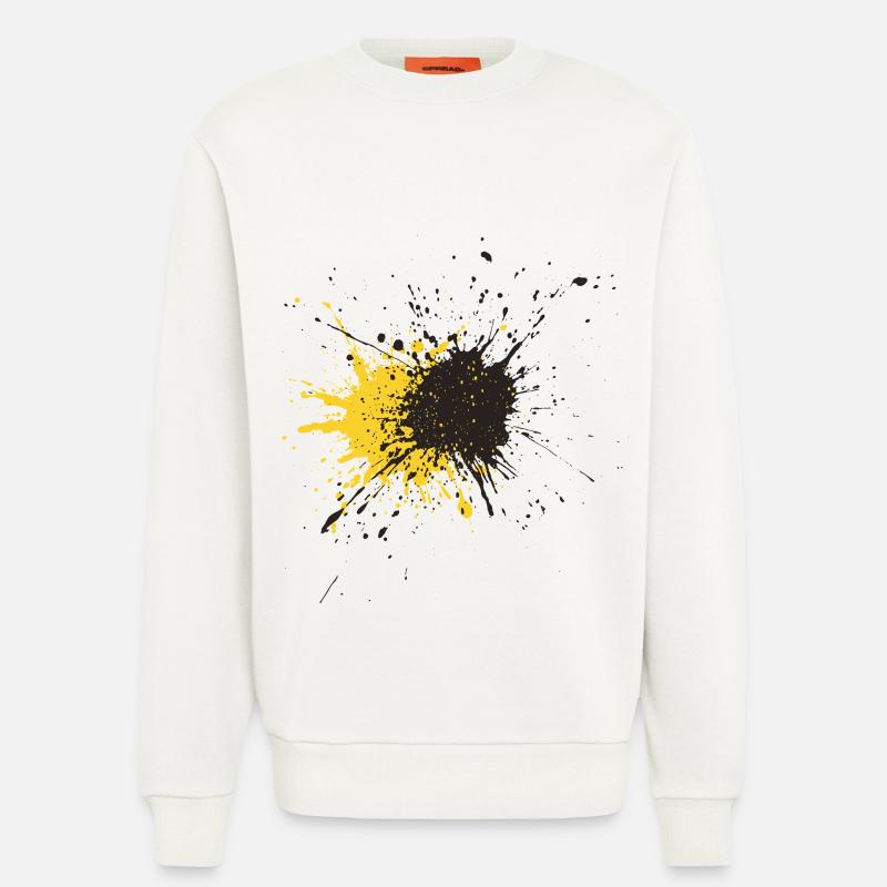 Kunstspritzer Gelb Schwarz Splash - Sweatshirt - made by SPREAD  - OFF WHITE