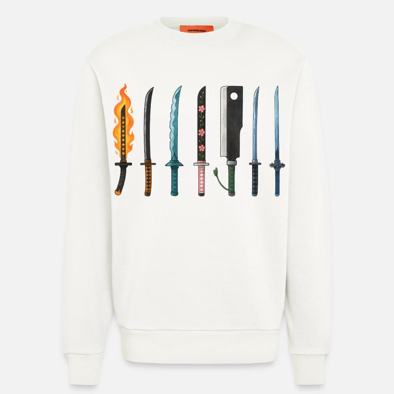 Conception de la collection d’épées d’anime - Sweat bio décontracté fabriqué en UE - OFF WHITE