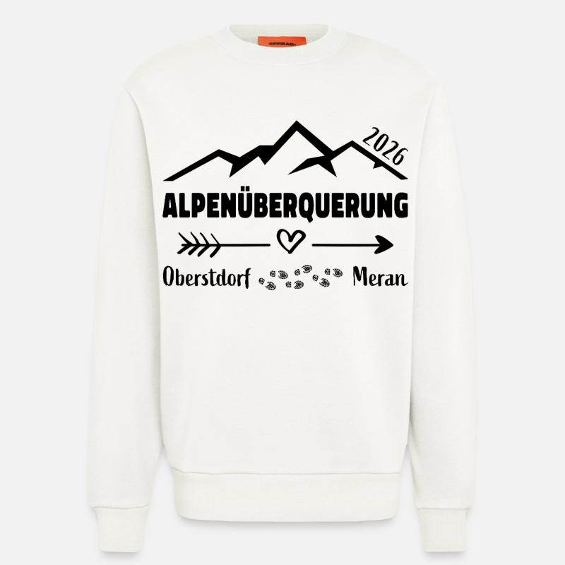 Alpenüberquerung E5 2026 Oberstdorf Meran - Sweatshirt - made by SPREAD  - OFF WHITE