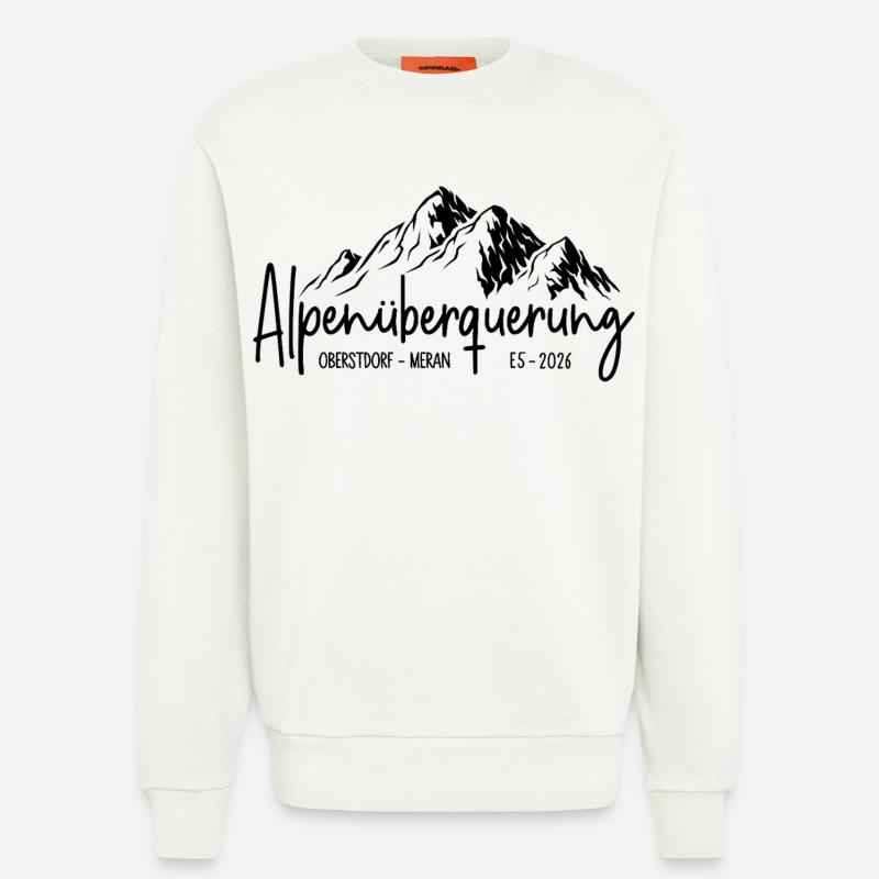 Alpenüberquerung E5 2026 / Oberstdorf - Meran - Sweatshirt - made by SPREAD  - OFF WHITE
