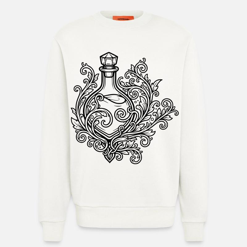Fiole d'elixir et fleurs - Sweat bio décontracté fabriqué en UE - OFF WHITE