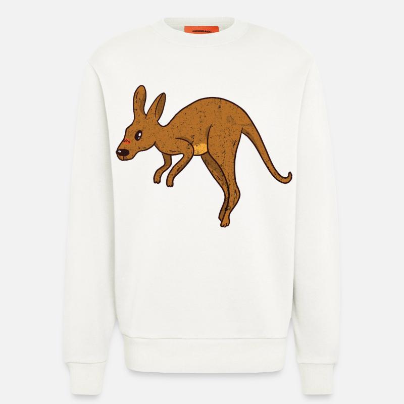 Kangaroo Vintage Rust Texture - Sweatshirt - made by SPREAD  - OFF WHITE