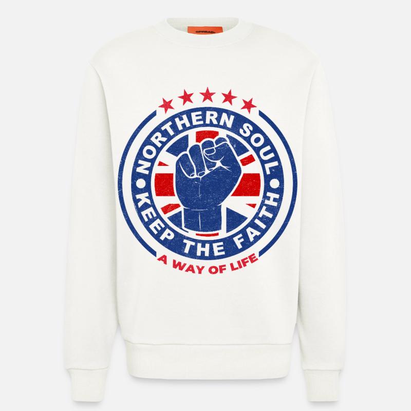 Nördliches Seelenfaust-Emblem Bewahre den Glauben - Sweatshirt - made by SPREAD  - OFF WHITE