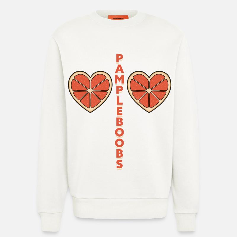 Pampleboobs – Spaßiges Design mit Grapefruit - Sweatshirt - made by SPREAD  - OFF WHITE