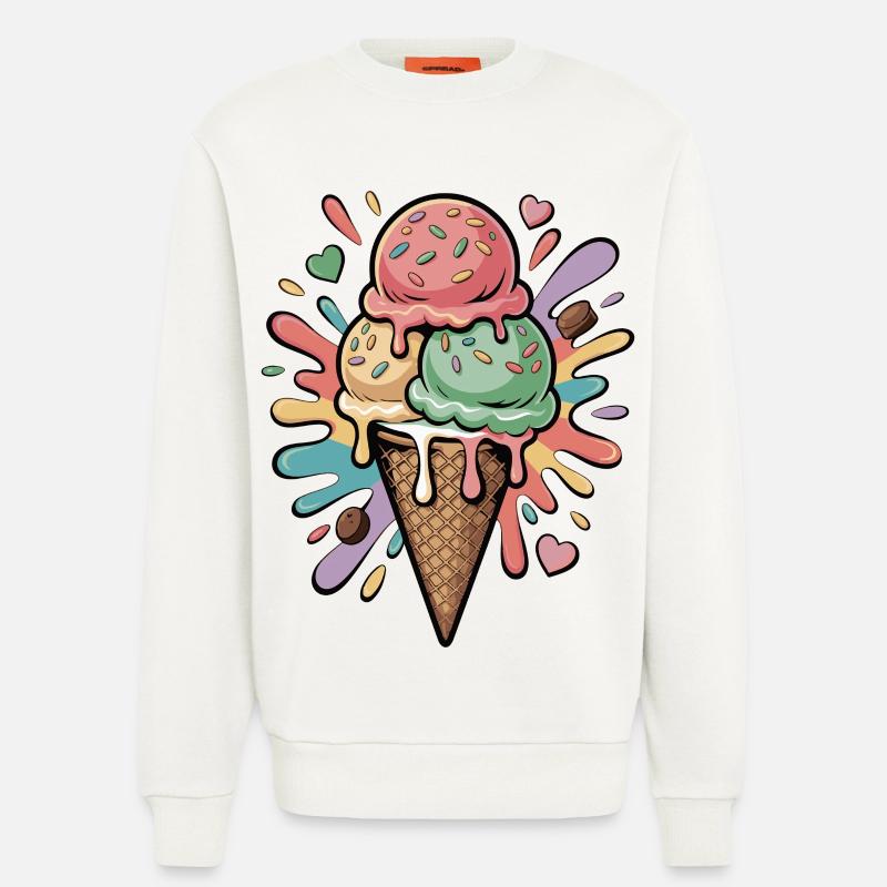 Bunte Eiscreme Explosion - Sweatshirt - made by SPREAD  - OFF WHITE