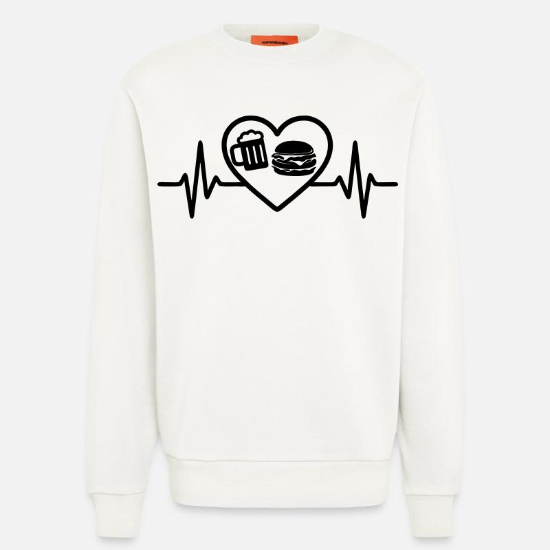 Herz Burger Bier - Sweatshirt - made by SPREAD  - OFF WHITE