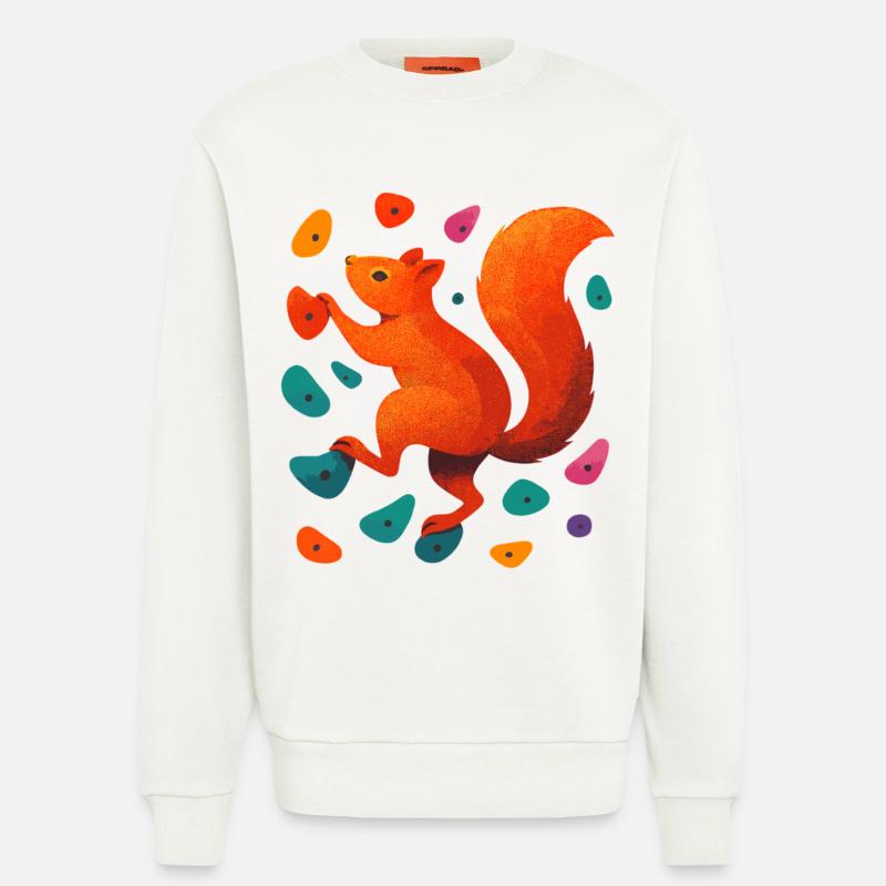 Bouldern Eichhörnchen Klettern Motivation Geschenk - Sweatshirt - made by SPREAD  - OFF WHITE