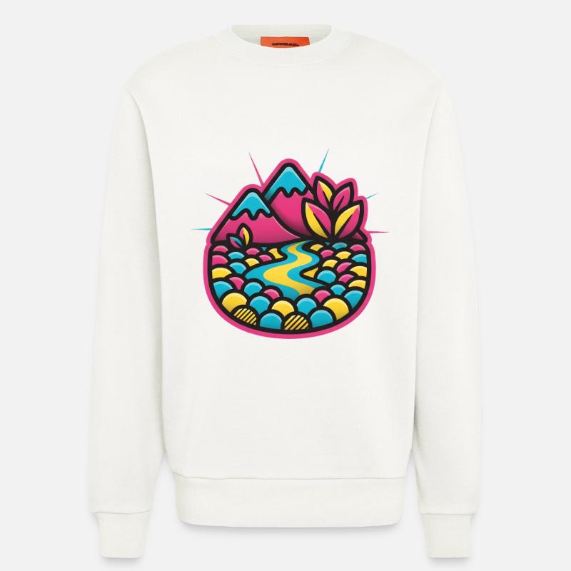 Bunte Flusslandschaft Candystyle - Sweatshirt - made by SPREAD  - OFF WHITE
