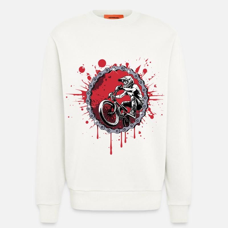 BMX Sprung durch eine Kette - Sweatshirt - made by SPREAD  - OFF WHITE
