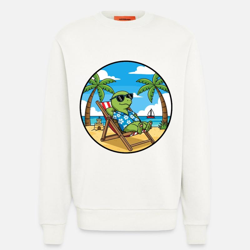 Cool Turtle Beach Vacation Summer Vibes - Sweatshirt - made by SPREAD  - OFF WHITE