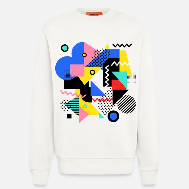 Geometrische Farbexplosion Pop Art - Sweatshirt - made by SPREAD - OFF WHITE