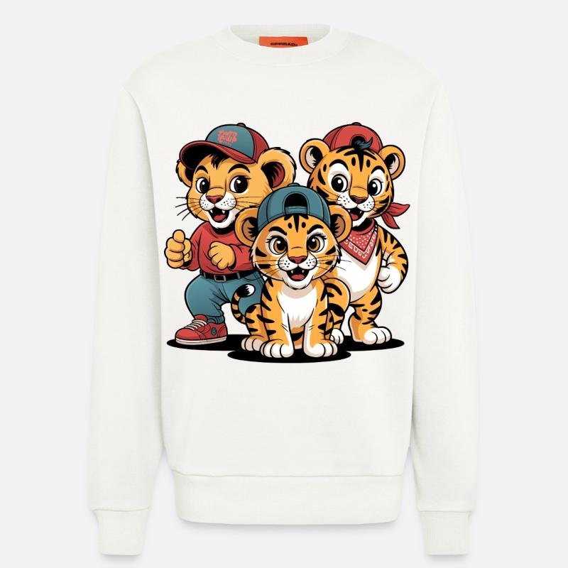 Süße Löwe Tiger Leopard Freunde - Sweatshirt - made by SPREAD - OFF WHITE