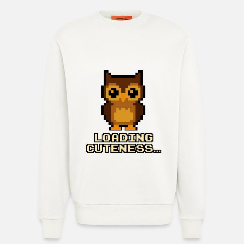 Pixel Eulen Loading Cuteness - Sweatshirt - made by SPREAD  - OFF WHITE