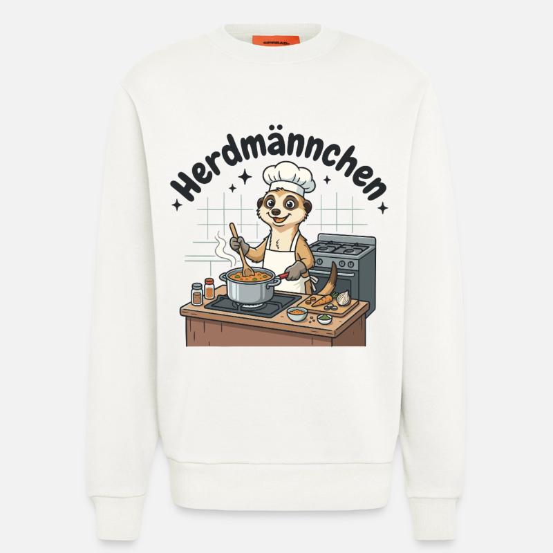 Herdmännchen Koch Erdmännchen am Herd  - Sweatshirt - made by SPREAD  - OFF WHITE