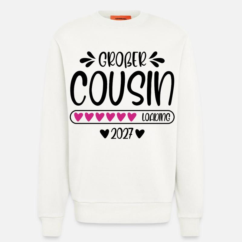 Großer Cousin 2027 loading Herzchen Ladebalken - Sweatshirt - made by SPREAD - OFF WHITE