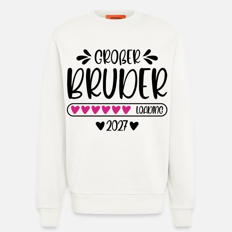 Großer Bruder 2027 loading Herzchen Ladebalken - Sweatshirt - made by SPREAD  - OFF WHITE