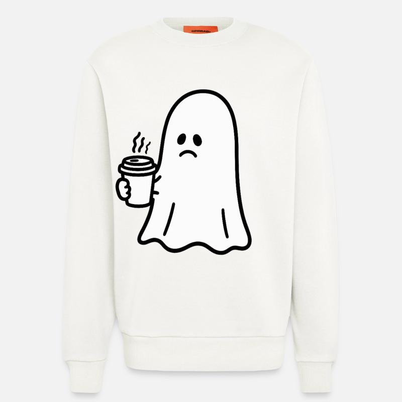 Geist Kaffee Halloween Süßes oder Saures - Sweatshirt - made by SPREAD  - OFF WHITE