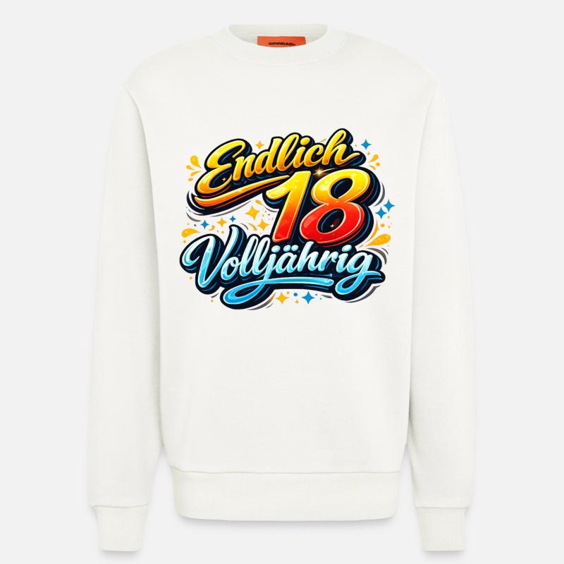 Endlich 18 Volljährig Neon Script - Sweatshirt - made by SPREAD  - OFF WHITE
