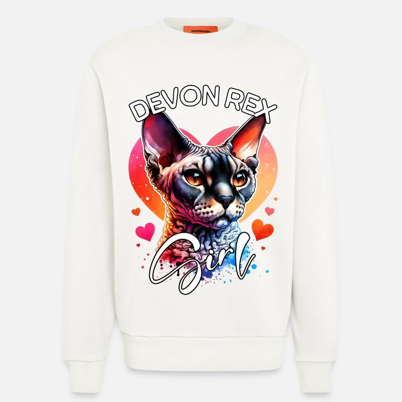 Devon Rex Mädchen Devon Rex - Sweatshirt - made by SPREAD  - OFF WHITE