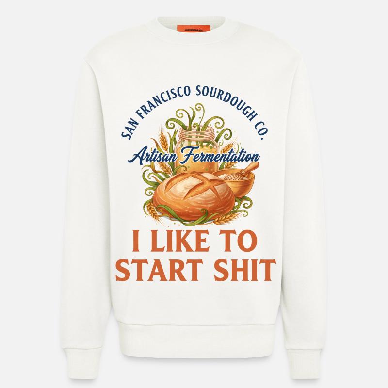 Sauerteigbrot Backbäcker Sauerteigstarter - Sweatshirt - made by SPREAD  - OFF WHITE
