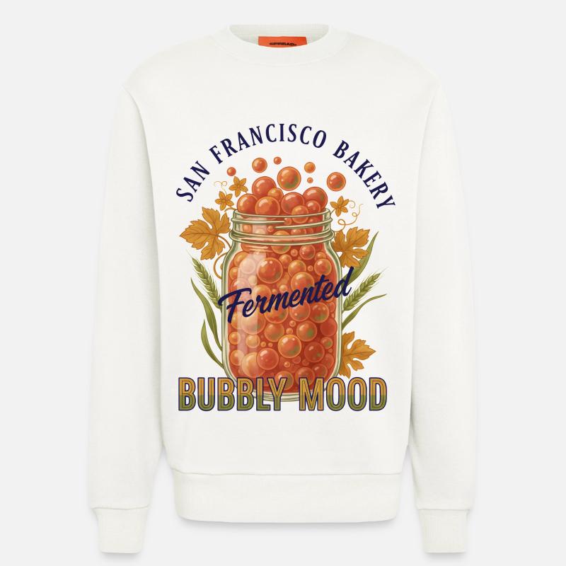 Sourdough Bread Baking Fermented Bubbly Mood - Sweatshirt - made by SPREAD - OFF WHITE