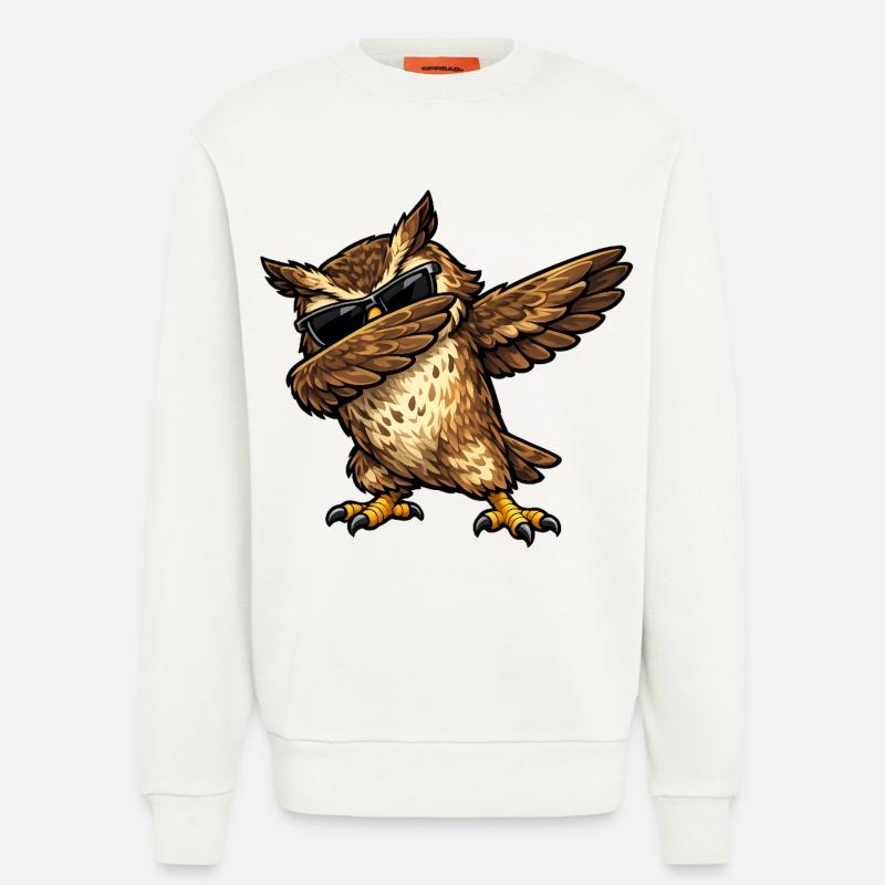 Dabbing Eagle Owl - Sweatshirt - made by SPREAD  - OFF WHITE