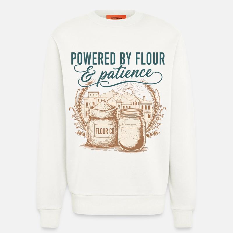 Sourdough Bread Baking Powered By Flour - Sweatshirt - made by SPREAD  - OFF WHITE